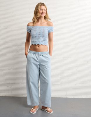 AE Off-the-Shoulder Cropped Sweater Tee