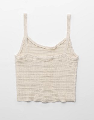 AE Cropped top sin mangas tejido al crochet