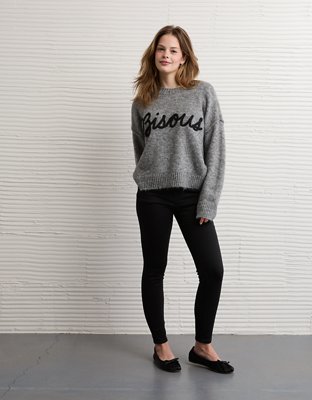 AE Whoa So Soft Bisous Graphic Sweater