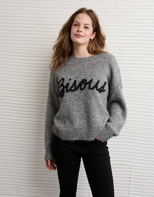AE Whoa So Soft Bisous Graphic Sweater
