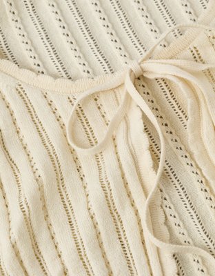 AE Tie-Front Cropped Cardigan Sweater | American Eagle