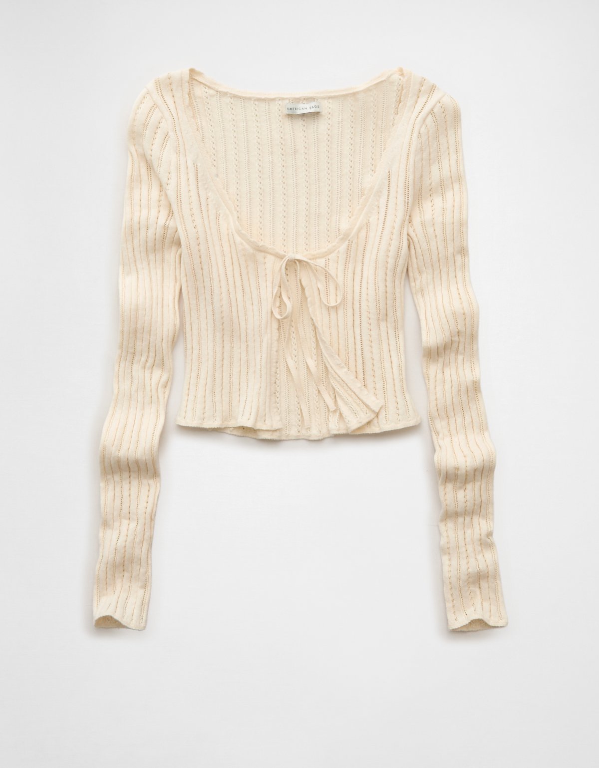 AE Tie-Front Cropped Cardigan Sweater - image 3