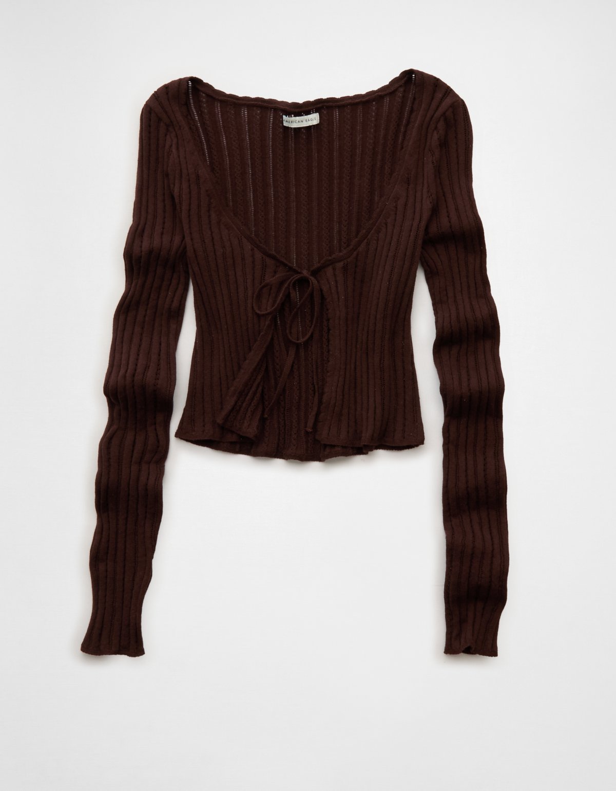 AE Tie-Front Cropped Cardigan Sweater - image 3