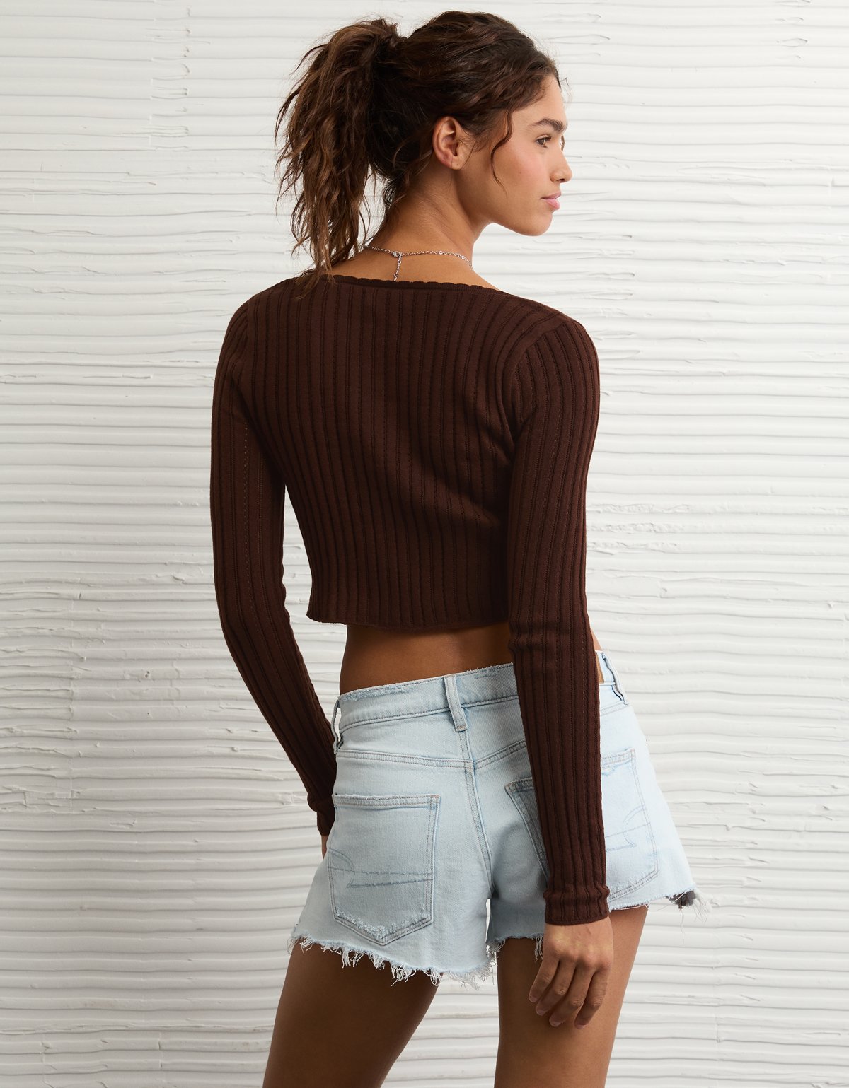 AE Tie-Front Cropped Cardigan Sweater - image 2