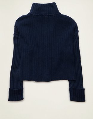 AE Button Up Mock Neck Cardigan Sweater