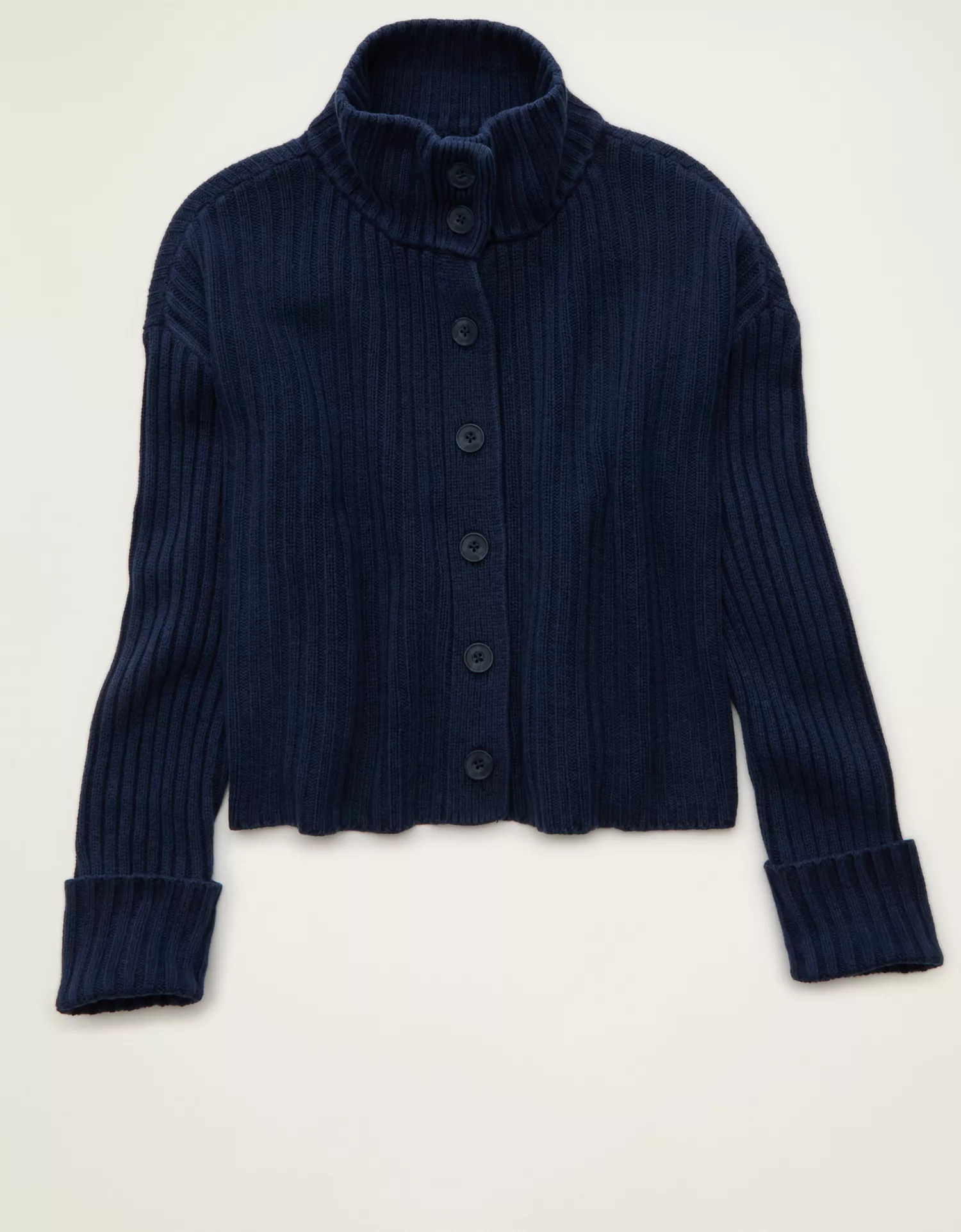AE Button Up Mock Neck Cardigan Sweater - thumbnail 10