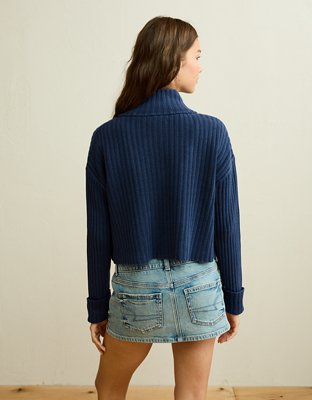 AE Button Up Mock Neck Cardigan Sweater