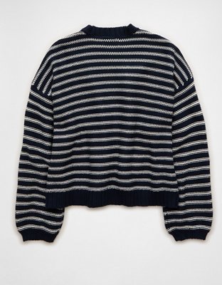 AE Balloon-Sleeve Open-Front Cardigan