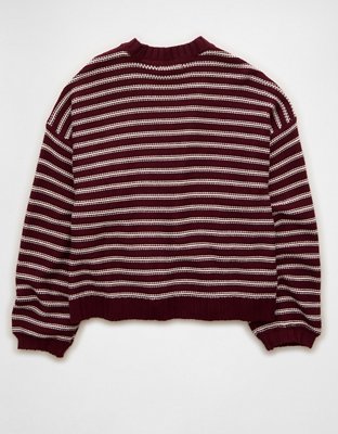 AE Balloon-Sleeve Open-Front Cardigan