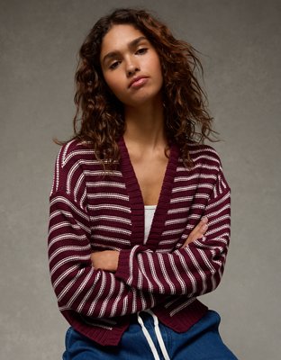 AE Balloon-Sleeve Open-Front Cardigan | American Eagle