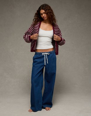 AE Balloon-Sleeve Open-Front Cardigan
