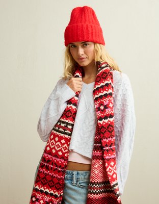 AE Whoa So Soft Cropped V-Neck Cable Knit Sweater