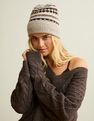 Женский свитер American Eagle AE Whoa So Soft Cropped V-Neck Cable Knit, цвет: Коричневый — фото 7