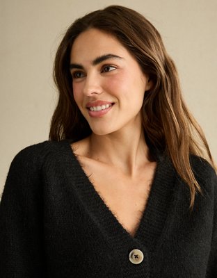 AE Boxy Cropped Raglan Cardigan Sweater