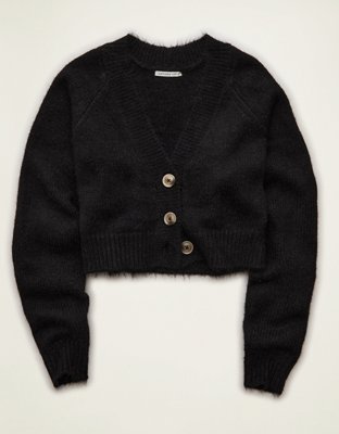 AE Boxy Cropped Raglan Cardigan Sweater