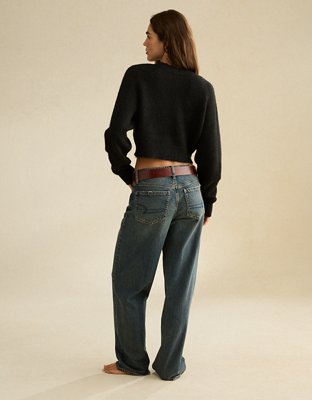 AE Boxy Cropped Raglan Cardigan Sweater