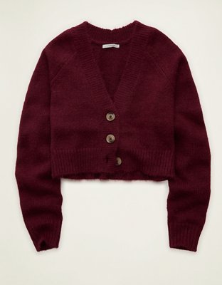 AE Boxy Cropped Raglan Cardigan Sweater