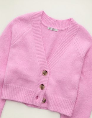 AE Boxy Cropped Raglan Cardigan Sweater