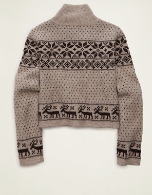AE Full-Zip Mock Neck Sweater
