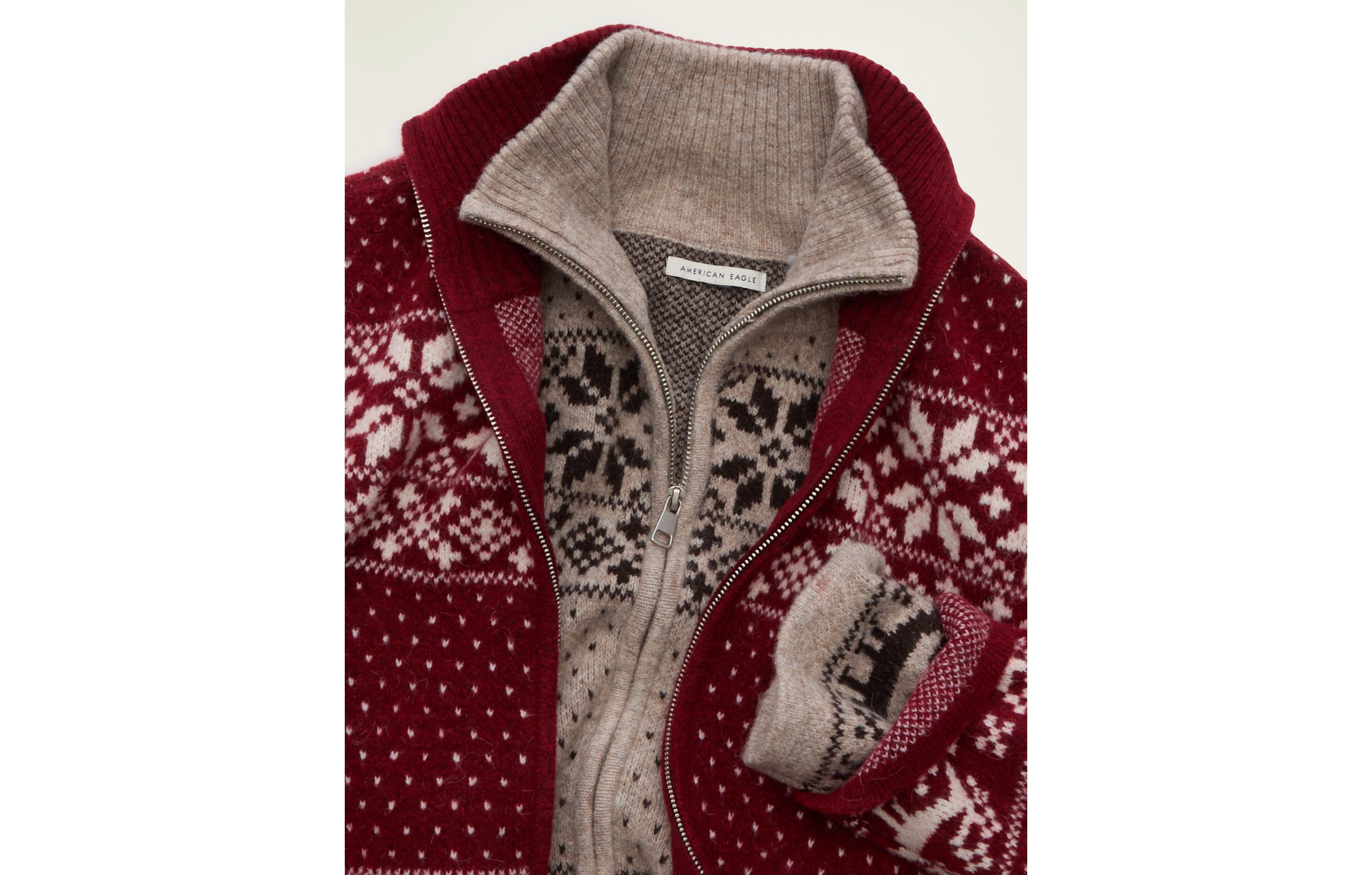 AE Full-Zip Mock Neck Sweater