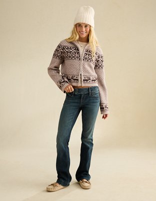 AE Full-Zip Mock Neck Sweater