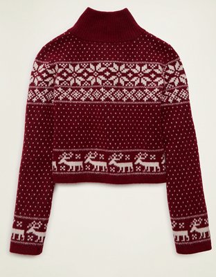 AE Full-Zip Mock Neck Sweater