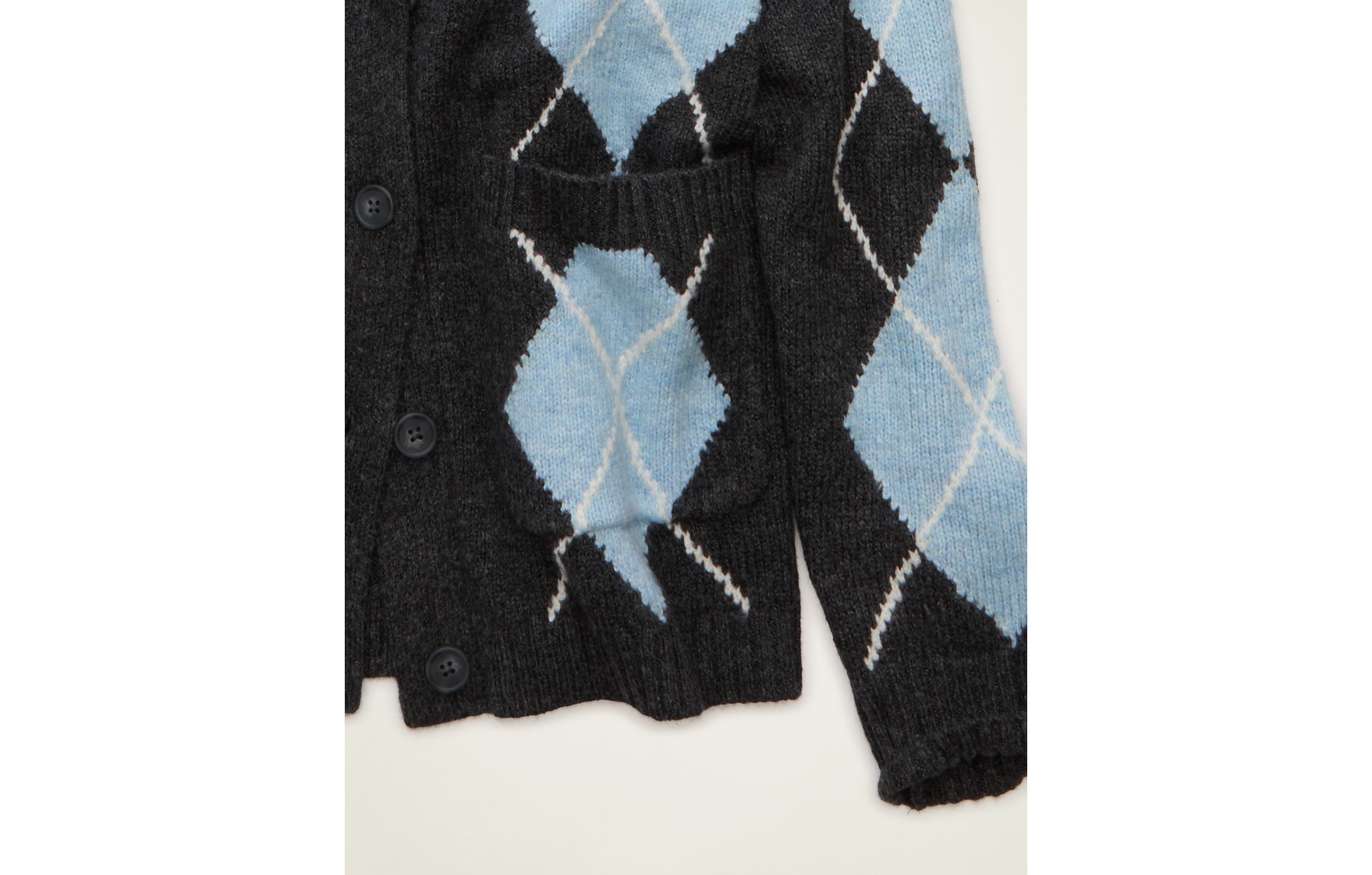 AE Whoa So Soft Oversized Argyle Cardigan Sweater