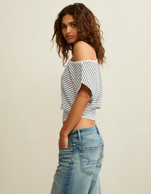 AE Off-the-Shoulder Cinched Sweater Tee