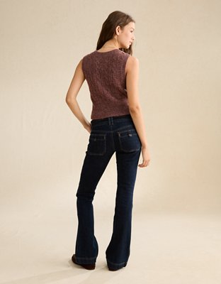 AE Cropped Cable Knit Sweater Vest