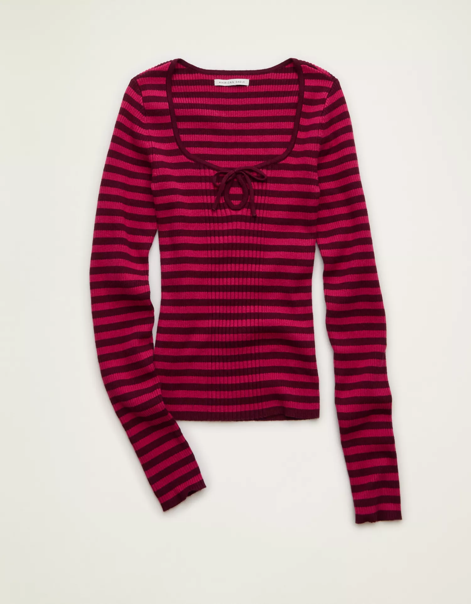 AE Fitted Keyhole Sweater Top - thumbnail 3