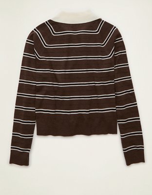 AE Oversized Button Up Sweater Polo
