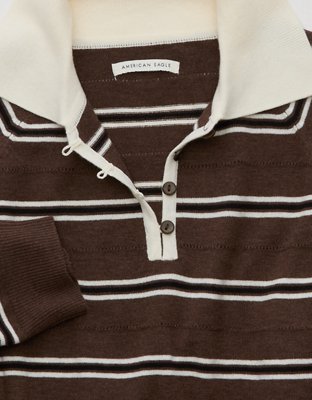 AE Oversized Button Up Sweater Polo