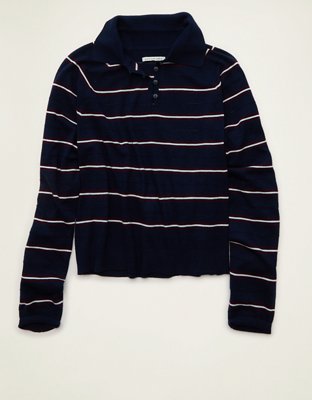 AE Oversized Button Up Sweater Polo