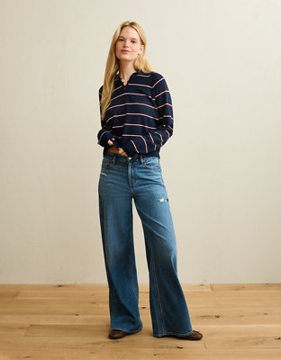 Polo en tricot boutonné surdimensionné AE
