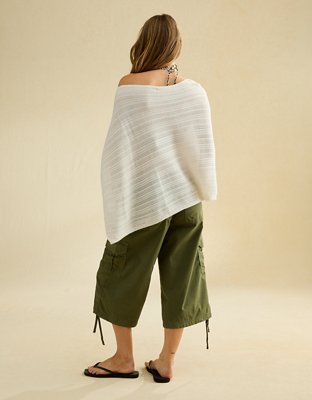 AE Ribbed Sweater Poncho