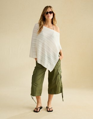 AE Ribbed Sweater Poncho