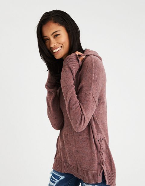 Женские худи American Eagle AEO Side-Lace Sweater