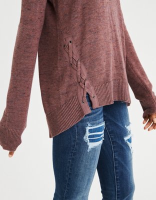 Женские худи American Eagle AEO Side-Lace Sweater — фото 4