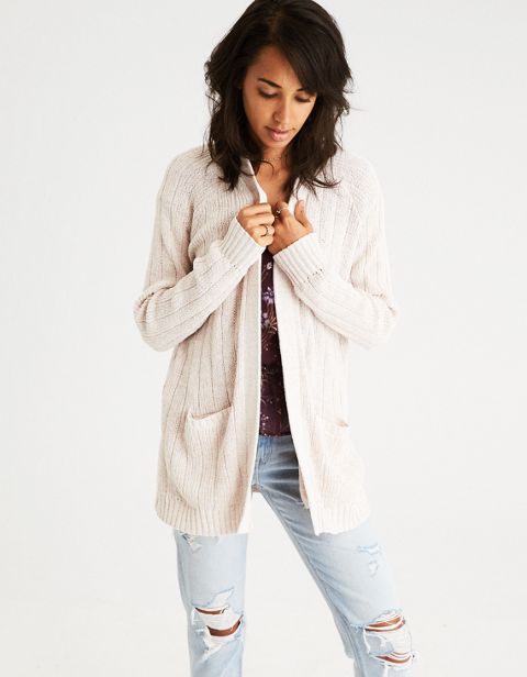 Женские кардиганы American Eagle AEO Chenille Boyfriend Cardigan