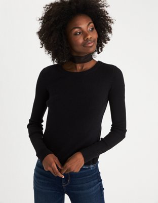 AEO Ribbed Tulip-Back Sweater | American Eagle