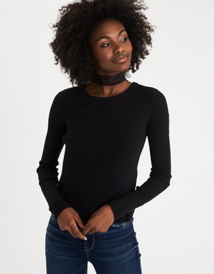 AEO Ribbed Tulip-Back Sweater