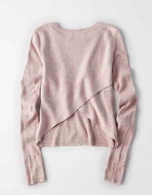 AEO Ribbed Tulip-Back Sweater