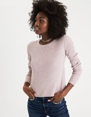 AEO Ribbed Tulip-Back Sweater