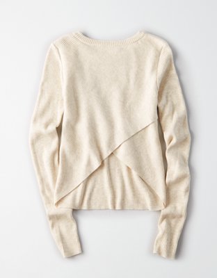Женские свитеры American Eagle AEO Ribbed Tulip-Back Sweater — фото 4