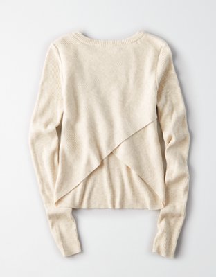 AEO Ribbed Tulip-Back Sweater