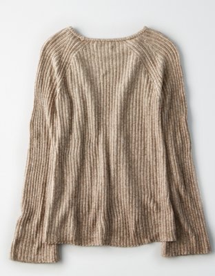 Женские свитеры American Eagle AE Split-Bell-Sleeve Ribbed Sweater — фото 4