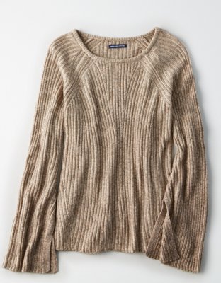 Женские свитеры American Eagle AE Split-Bell-Sleeve Ribbed Sweater — фото 3