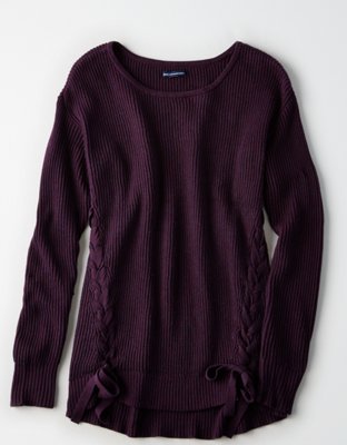 Женские свитеры American Eagle AEO Braided Lace-Up Sweater — фото 3