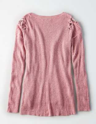Женские свитеры American Eagle AEO Lace-Up Shoulder Sweater — фото 4