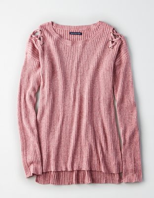 Женские свитеры American Eagle AEO Lace-Up Shoulder Sweater — фото 3